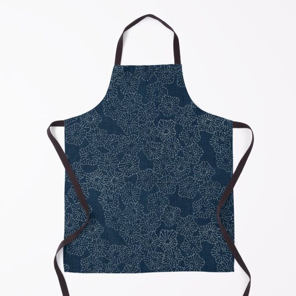 Item preview, Vintage Floral Sashiko Stitch Pattern - Denim Blue designed and sold by LoveAlways-AEP.
