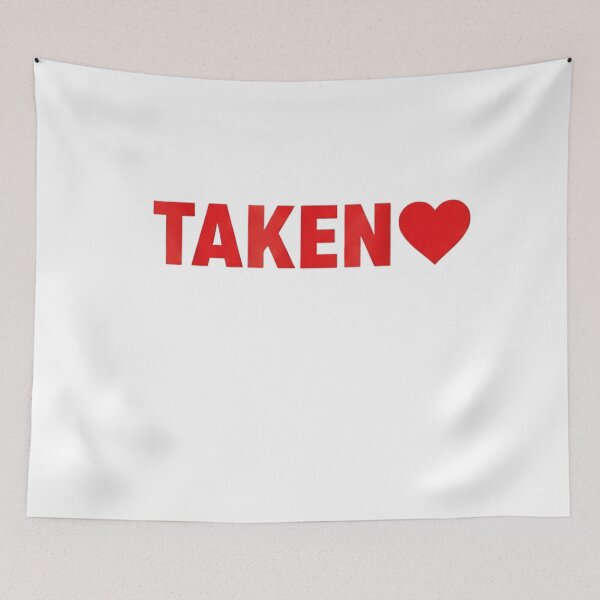 Item preview, Taken Valentine Shirt – Bold Typography Love T-Shirt with Heart, Minimal Red and White Design, Modern Couple Valentine Gift designed and sold by ZyxDes.