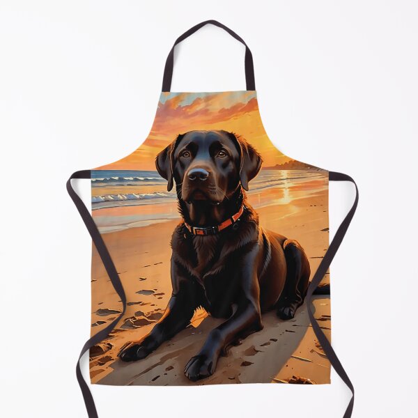 Item preview, Black Labrador at Sunset – Coastal Serenity designed and sold by VektorVibe.