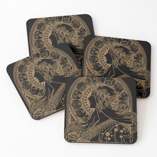 Item preview, Zodiac nouveau Mucha  designed and sold by TidalTattoo.