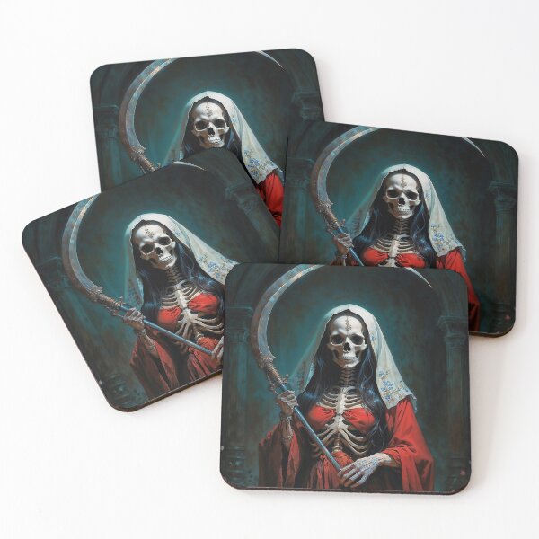 Item preview, Red Dress Santa Muerte, for passion, love, and relationship ties designed and sold by AliceWhiteDF.