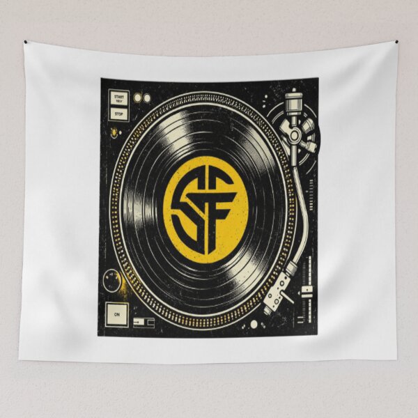 Item preview, Retro Vintage DJ Turntable Vinyl Record Graphic designed and sold by RockiGo45.