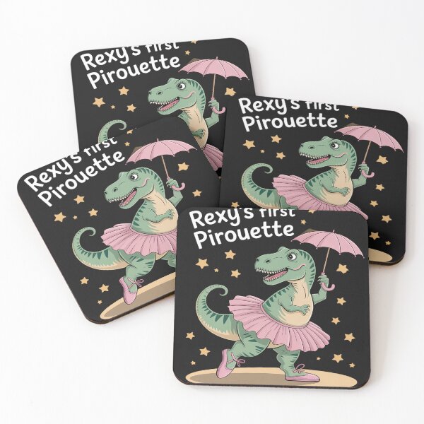 Item preview, Fierce Dino Ballerina in Tutu with Umbrella,Funny Dance Love designed and sold by Dolostope.