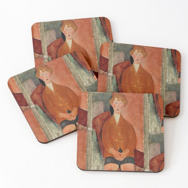 Item preview, Boy in Short Pants by Amedeo Modigliani: Modernist Portrait Fine Art Print designed and sold by artofuniverse.
