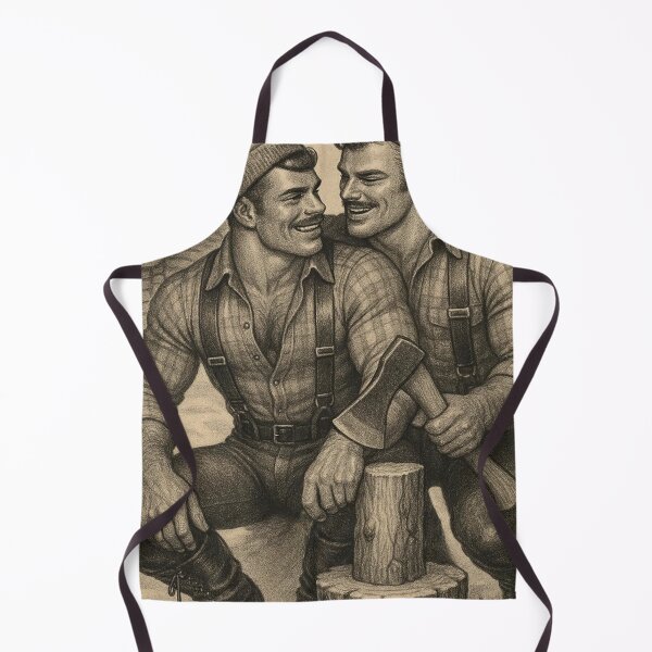Item preview, Vintage 1940s It's Cold Outside Tom of Finland Tribute Lumberjack Bears Graphic Design designed and sold by ItsAKinkThing.