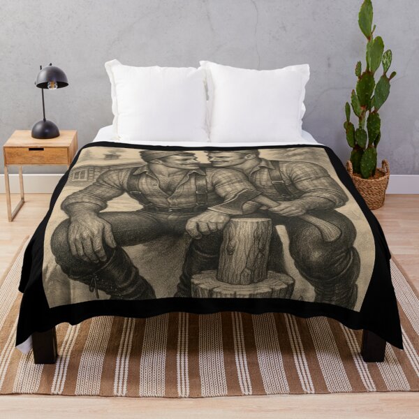 Item preview, Vintage 1940s It's Cold Outside Tom of Finland Tribute Lumberjack Bears Graphic Design designed and sold by ItsAKinkThing.