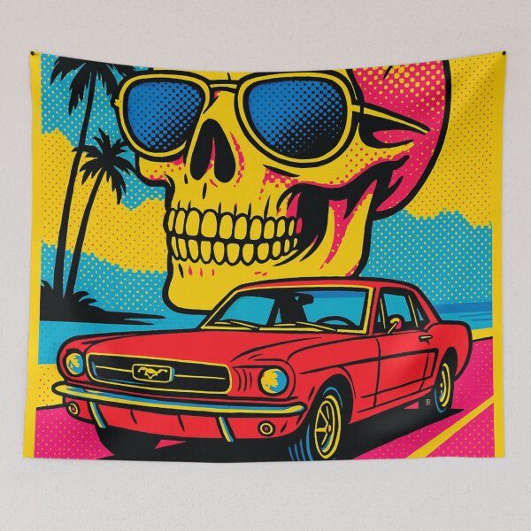 Item preview, Retro Skull Road Trip Pop Art designed and sold by JoysByTanja.