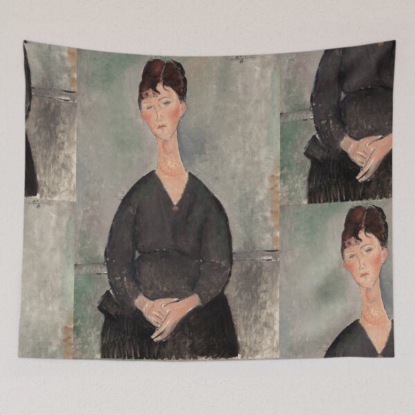 Item preview, Cafe Singer by Amedeo Modigliani: Modernist Portrait Wall Art Print designed and sold by artofuniverse.