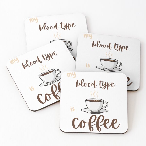 Item preview, Blood Type Coffee Typograhy Qoute designed and sold by hazem22079.
