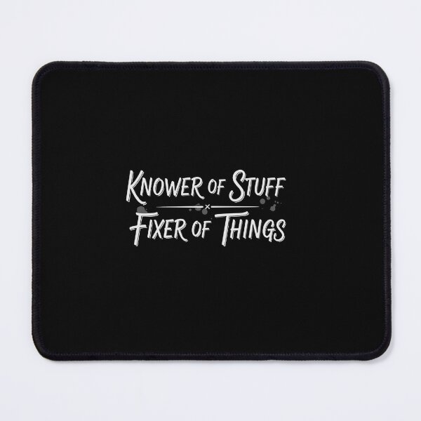 Item preview, Knower Of Stuff Fixer Of Things Script Typography designed and sold by PopStars1993.