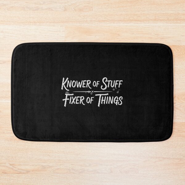 Item preview, Knower Of Stuff Fixer Of Things Script Typography designed and sold by PopStars1993.