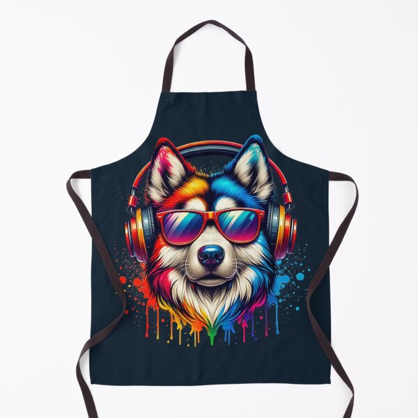 Item preview, Colorful DJ Wolf Illustration – Neon Music Animal Art designed and sold by TshirtMyMom.
