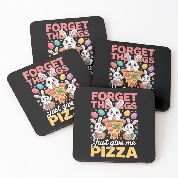 Item preview, Forget Eggs Just Give Me Pizza Easter Bunny Eating Pizza designed and sold by IdunayaStore.