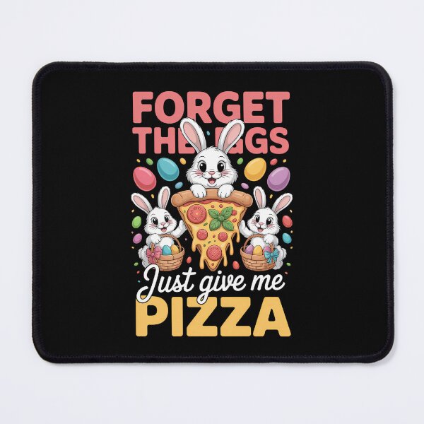 Item preview, Forget Eggs Just Give Me Pizza Easter Bunny Eating Pizza designed and sold by IdunayaStore.