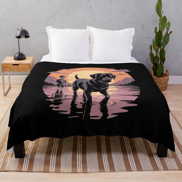 Item preview, Local Boy Black Lab Marsh Scene Sunset Vintage Country designed and sold by FluoroWave.