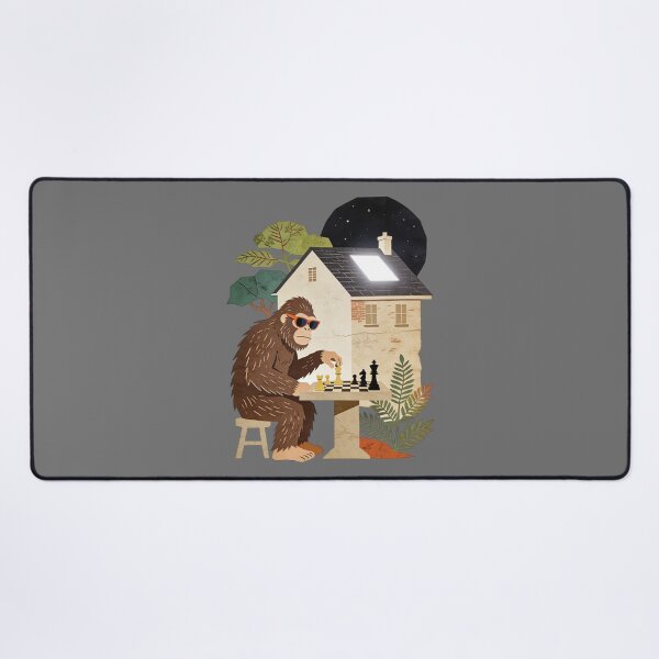 Item preview, Bigfoot Plays Chess | Vintage Sasquatch Strategy Art | Retro Cryptid Player designed and sold by Cherrydora.