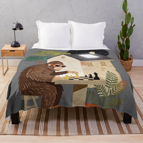 Item preview, Bigfoot Plays Chess | Vintage Sasquatch Strategy Art | Retro Cryptid Player designed and sold by Cherrydora.