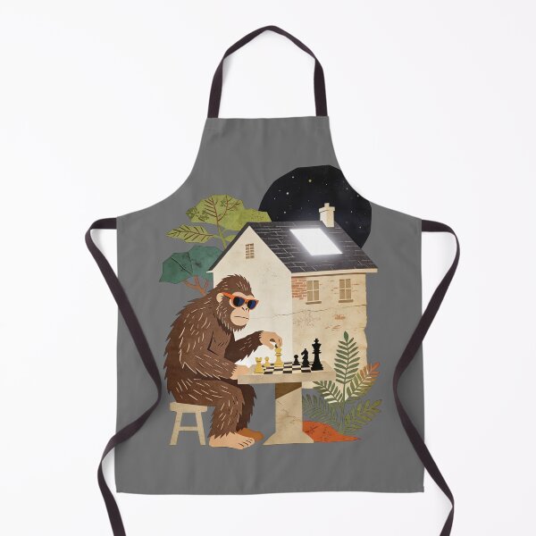 Item preview, Bigfoot Plays Chess | Vintage Sasquatch Strategy Art | Retro Cryptid Player designed and sold by Cherrydora.