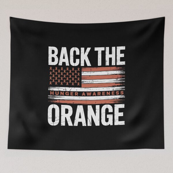 Item preview, Back The Orange Hunger Awareness Flag Orange Ribbon designed and sold by Moxizz.