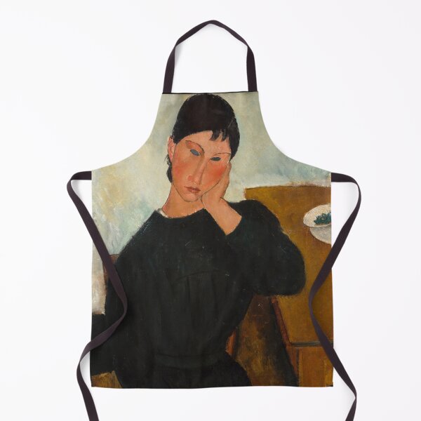 Item preview, Elvira Resting at a Table by Amedeo Modigliani: Modern École de Paris Portrait designed and sold by artofuniverse.