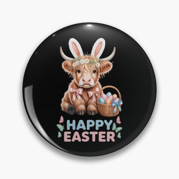 Item preview, Happy Easter Day Highland Cow Cute Easter Bunny designed and sold by IdunayaStore.