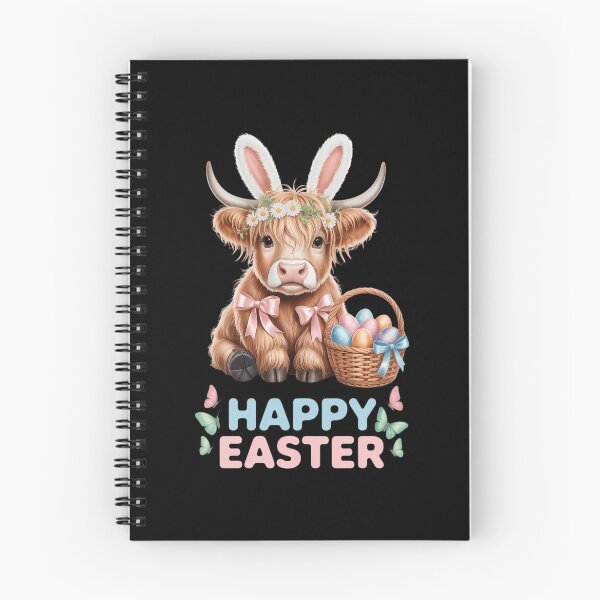 Item preview, Happy Easter Day Highland Cow Cute Easter Bunny designed and sold by IdunayaStore.