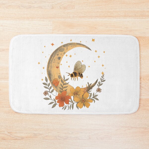 Item preview, Celestial Bee Moon Watercolor Illustration designed and sold by CottonandQuill.