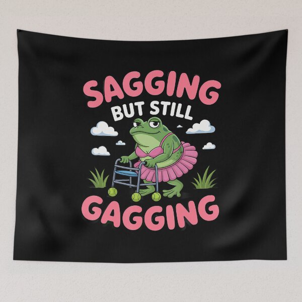 Item preview, Sagging But Still Gagging Frog Funny Cringe Meme Women Men designed and sold by scottsurswab.