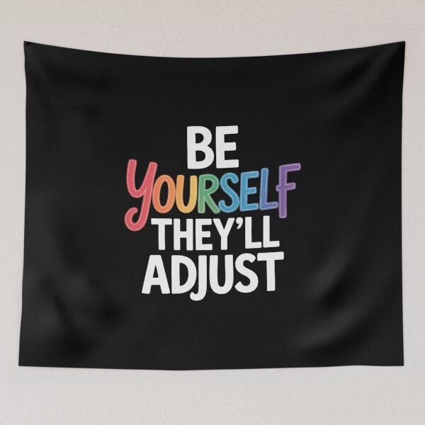 Item preview, Be Yourself They'll Adjust LGBTQ Rainbow Flag Gay Pride Ally designed and sold by IdunayaStore.