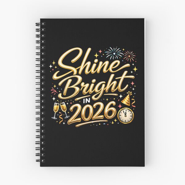 Item preview, Shine Bright in 2026 / Golden Typography & Fireworks designed and sold by Glowaria.