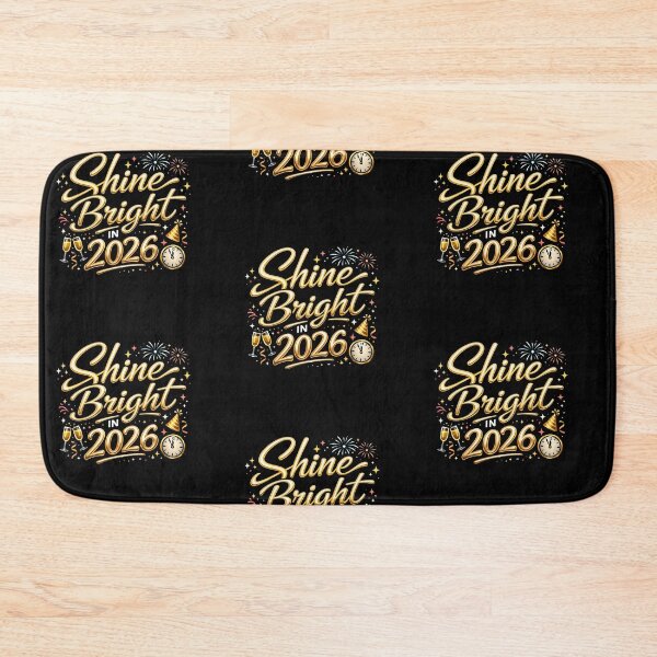 Item preview, Shine Bright in 2026 / Golden Typography & Fireworks designed and sold by Glowaria.