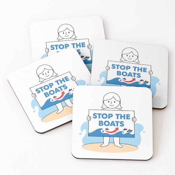 Item preview, Stop The Boats Political Statement Gift USA designed and sold by Gilded Dreams.