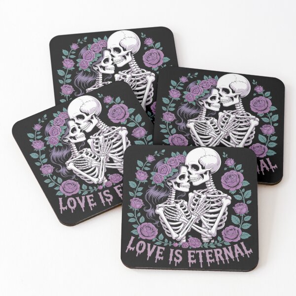 Item preview, Love is Eternal Skeleton Couple Halloween Tee Spooky Romance designed and sold by FluoroWave.