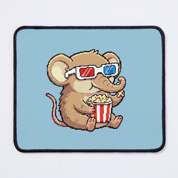 Item preview, Cute baby elephant shrew watching a movie while eating popcorn in a pixel world! designed and sold by Virtual-Studio-Geebaki.