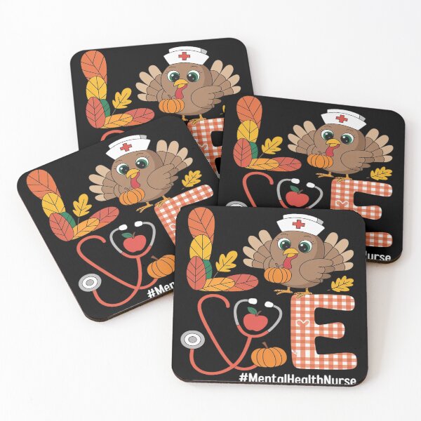 Item preview, Love Turkey Thanksgiving Mental Health Nurse Life Fall Scrub designed and sold by FluoroWave.