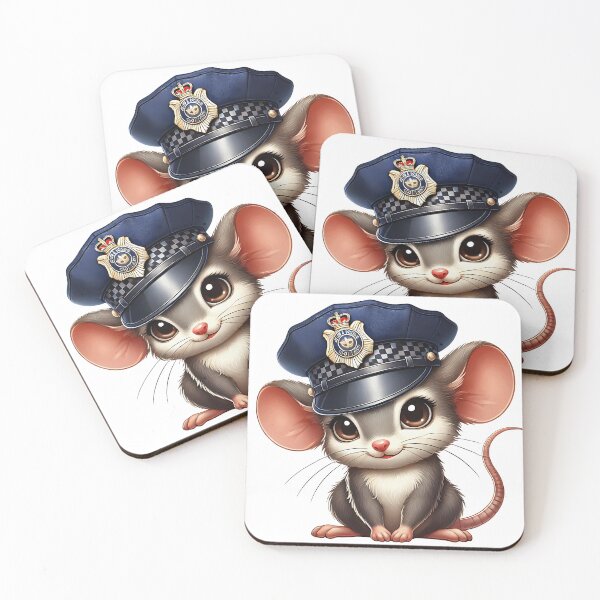 Item preview, Cute Police Mouse Officer Cartoon Design designed and sold by LunaPixelStudio.
