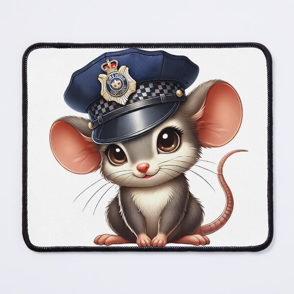 Item preview, Cute Police Mouse Officer Cartoon Design designed and sold by LunaPixelStudio.