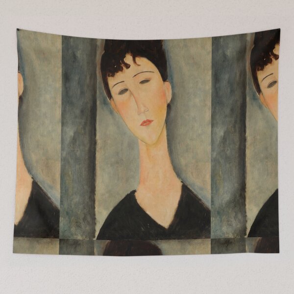 Item preview, Figure of a Woman by Amedeo Modigliani: Modernist École de Paris Portrait Poster designed and sold by artofuniverse.