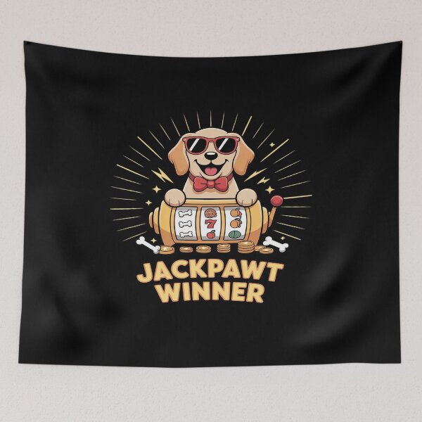 Item preview, Lucky Jackpawt Winner Gambling Casino Dog Plays Slot Machine designed and sold by FluoroWave.