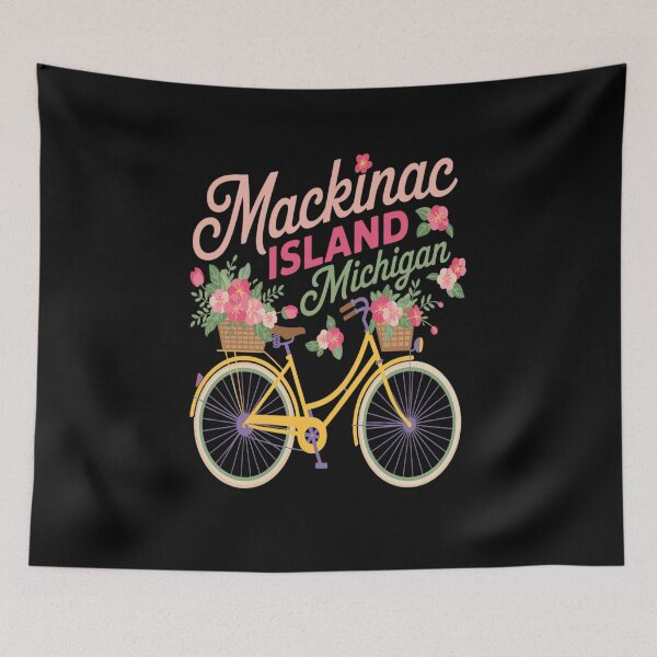 Item preview, Mackinac Island Michigan Gift Vintage Bike Flowers designed and sold by Voidbinder.