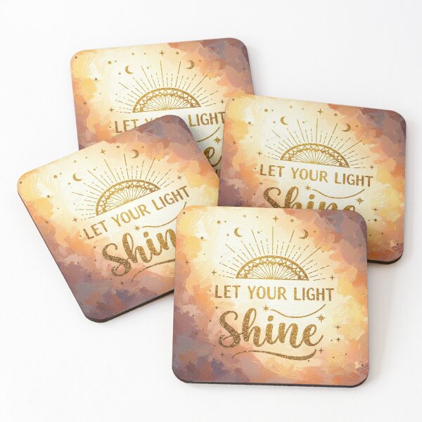 Item preview, Let Your Light Shine Inspirational Sun and Stars Gold Design designed and sold by ByKubraArt.