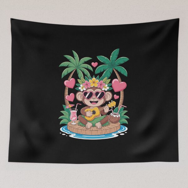 Item preview, Monkey Hawaiian Kids Summer Vacation Monkey designed and sold by IdunayaStore.