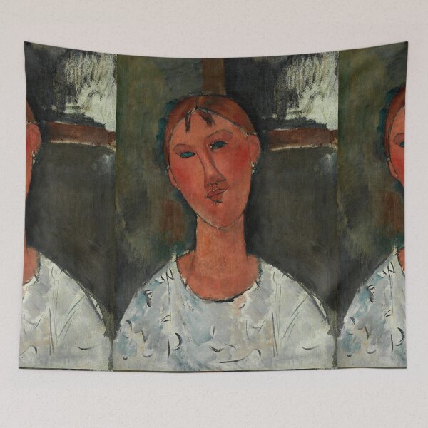 Item preview, Girl in a White Blouse by Amedeo Modigliani: Modernist Portrait Poster designed and sold by artofuniverse.