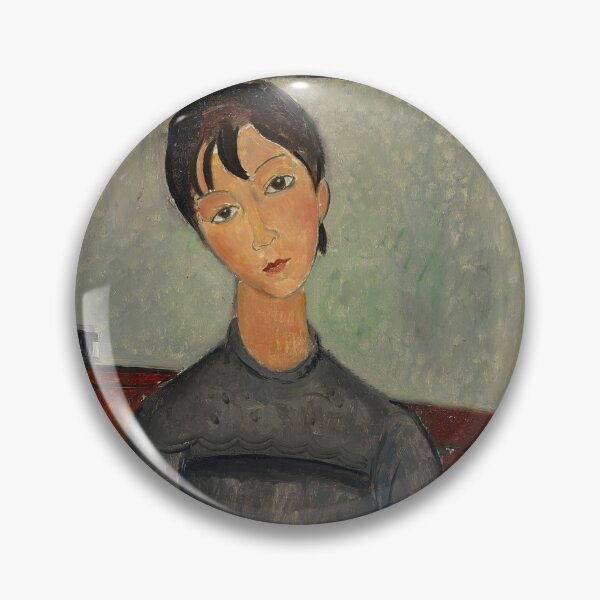 Item preview, Girl Standing in Black Pinafore by Amedeo Modigliani: Modernist Portrait Poster designed and sold by artofuniverse.