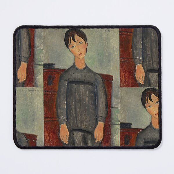 Item preview, Girl Standing in Black Pinafore by Amedeo Modigliani: Modernist Portrait Poster designed and sold by artofuniverse.