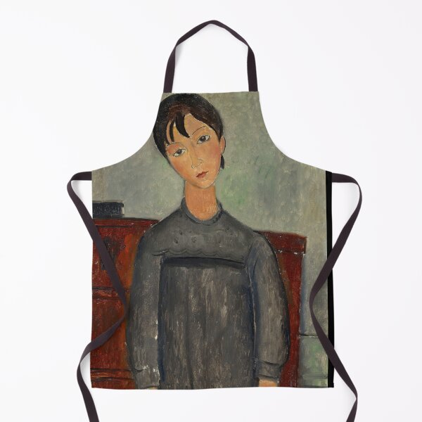 Item preview, Girl Standing in Black Pinafore by Amedeo Modigliani: Modernist Portrait Poster designed and sold by artofuniverse.