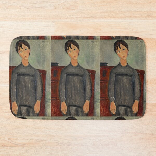 Item preview, Girl Standing in Black Pinafore by Amedeo Modigliani: Modernist Portrait Poster designed and sold by artofuniverse.