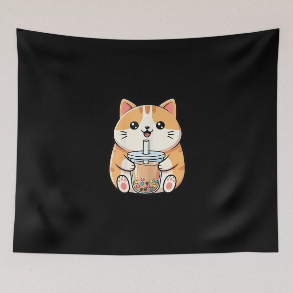 Item preview, Boba Cat – Cute Kawaii Drink Lover designed and sold by SWEET-TINAPAY.