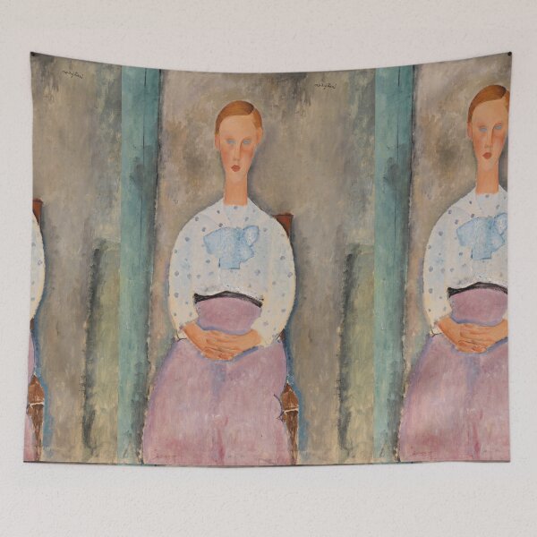 Item preview, Girl With a Polka Dot Blouse by Amedeo Modigliani: Modernist Portrait Poster designed and sold by artofuniverse.