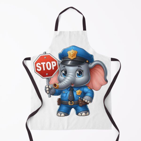 Item preview, Cute Elephant Police Officer with Stop Sign designed and sold by LunaPixelStudio.
